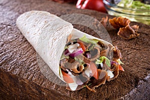 Doner Donair Kebab Wrap photo