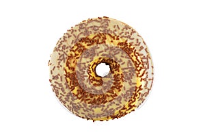 Delicious Donut with Sprinkles Isolated on White Background