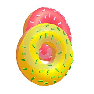 Delicious donut on white background