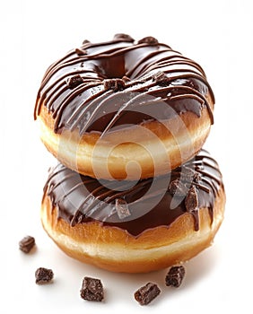 delicious donuts covered with chocolate