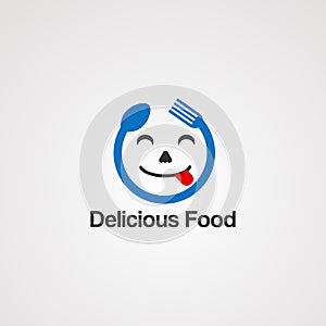Delicious face food concept logo vector, icon, element, and template for company