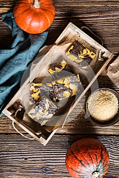 Delicious fall dessert, Pumpkin swirl brownies