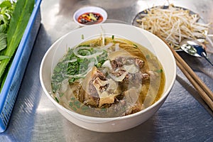 Delicious and famous Vietnamese traditional food - Pho beef noodles