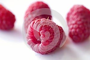 Delicious first class fresh raspberries isolated on white