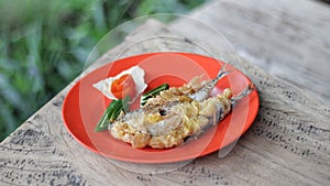 a delicious flour fried fish menu with a variety of Indonesian specialties