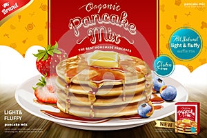 Delicious fluffy pancake ad