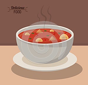 Delicious food bowl soup hot nutrition vegetable