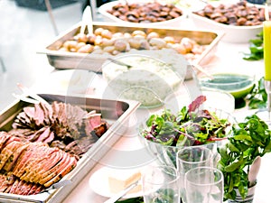 Delicious food layout on a table