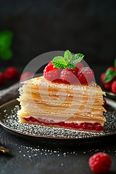 Raspberry Crepe Dessert