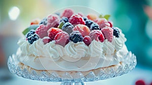 Delicious Fresh Berries Pavlova Dessert