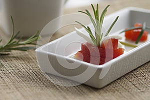 Delicious fresh cheese and quince