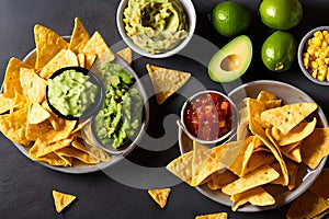 Delicious fresh homemade Nachos with salad