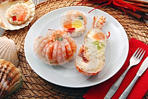 Delicious fresh specialties of shellfish