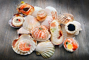 Delicious fresh specialties of shellfish