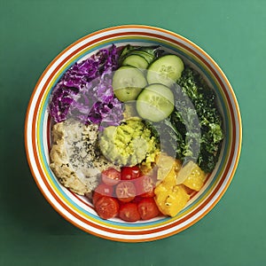 Delicious and fresh vegan meal power bowl