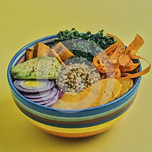 Delicious and fresh vegan meal power bowl