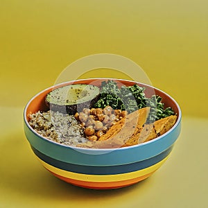 Delicious and fresh vegan meal power bowl