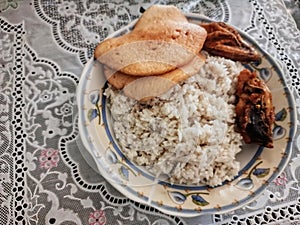 Delicious Fried Chicken Meal Presentation photo