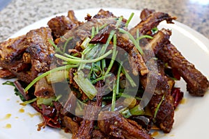 Delicious fried lamb chops