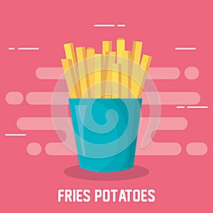 Delicious fries potatoes fast food icon