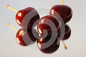 Delicious fruit cherries natural red balls tasty color photo