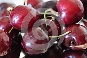 Delicious fruit cherries natural red balls tasty color photo