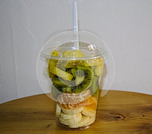 Delicious fruit salad prepared from several types of fruit