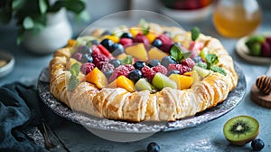 Delicious Fruit Tart On A Plate