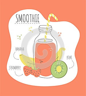 Delicious fruity smoothie.