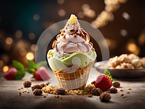 Delicious gelato is a velvety-smooth, creamy frozen dessert that melts in your mouth, cinematic