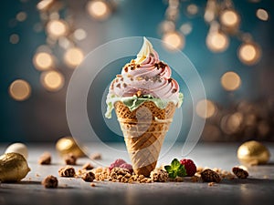 Delicious gelato is a velvety-smooth, creamy frozen dessert that melts in your mouth, cinematic