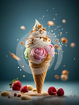 Delicious gelato is a velvety-smooth, creamy frozen dessert that melts in your mouth, cinematic