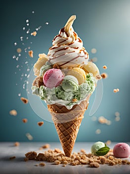 Delicious gelato is a velvety-smooth, creamy frozen dessert that melts in your mouth, cinematic