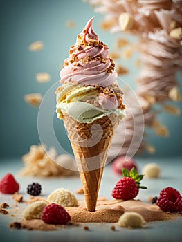 Delicious gelato is a velvety-smooth, creamy frozen dessert that melts in your mouth, cinematic