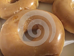 Delicious glazed donuts