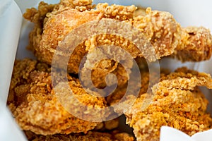 A delicious golden American fried chicken