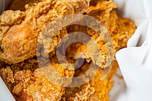 A delicious golden American fried chicken