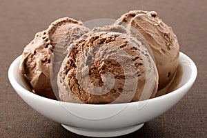 Delicious gourmet chocolate ice cream, photo