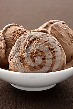 Delicious gourmet chocolate ice cream,