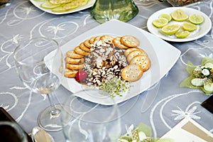 Delicious gourmet dish with cookies