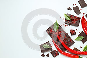 Delicious gourmet food - tasty chocolate with pepper