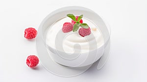 Delicious Greek Yogurt in a Minimal Style Bowl AI Generated