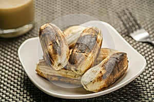 Delicious grilled banana for snack