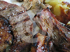 Delicious grilled meat of delicious taste and beautiful color photo