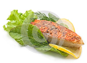 Delicious grilled salmon steak