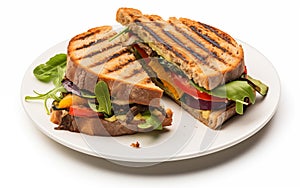 Delicious Grilled Vegetable Sandwich on Plate