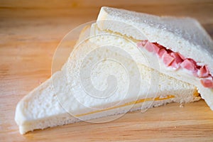 Delicious ham cheese sandwich