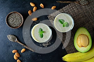 Delicious and Healthy Avocado and Banana Smoothie with Chia Seeds