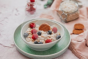 Delicious healthy breakfast - granola with berries