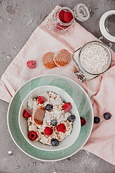 Delicious healthy breakfast - granola with berries